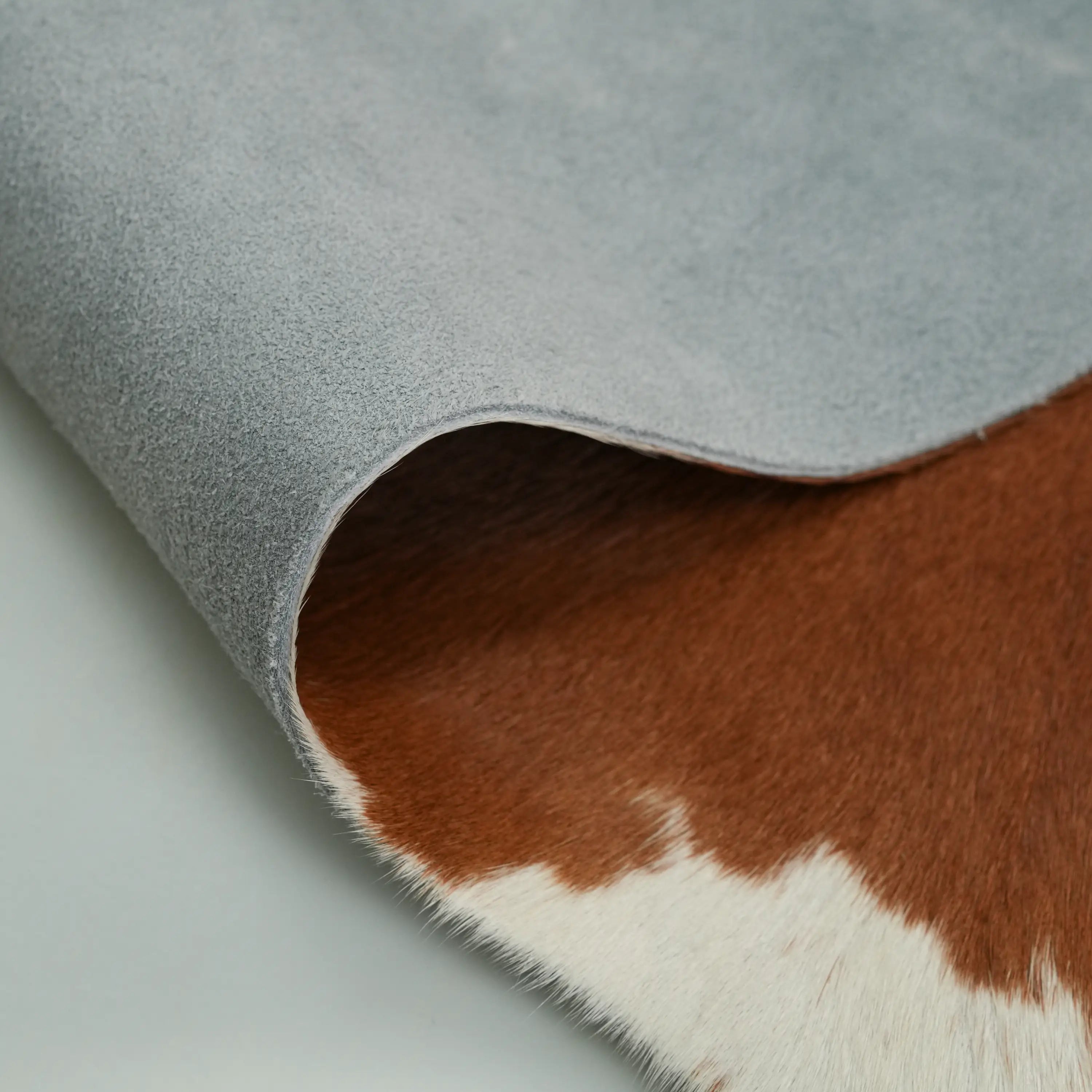 Abstract Patterned Modern Brown Leather Sheepskin Rug