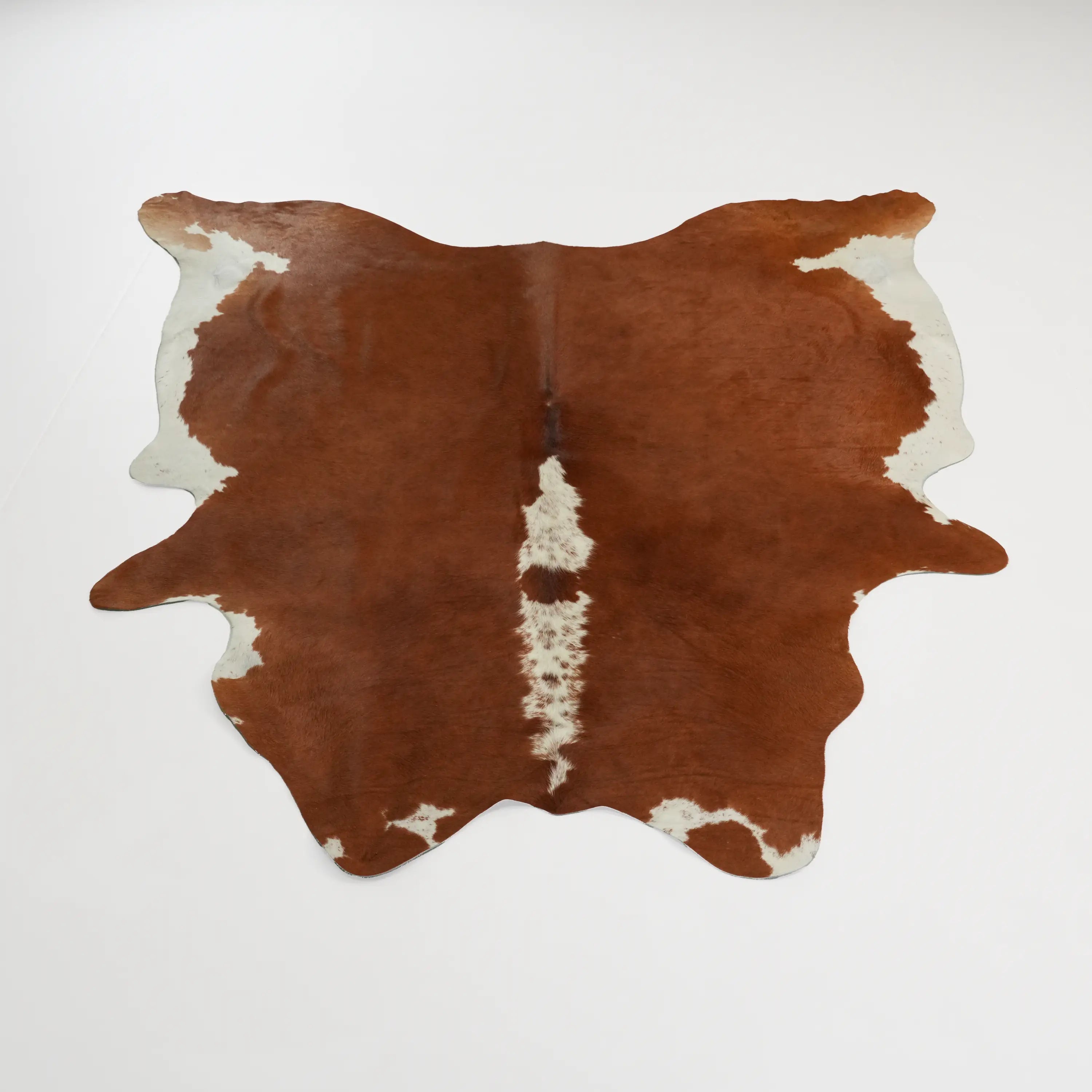Abstract Patterned Modern Brown Leather Sheepskin Rug