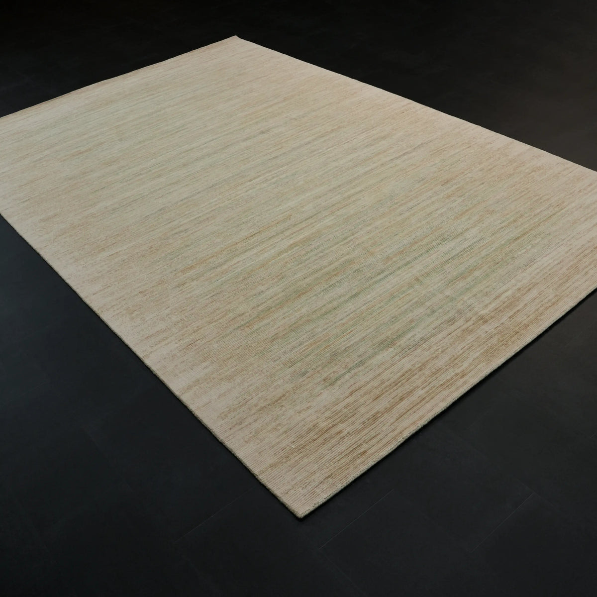 Soyut Desenli Modern Yün Krem Tezgah Dokuma Halı, 200x300 cm — Halıcızade