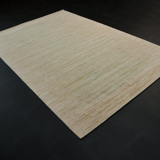 Soyut Desenli Modern Yün Krem Tezgah Dokuma Halı, 200x300 cm — Halıcızade