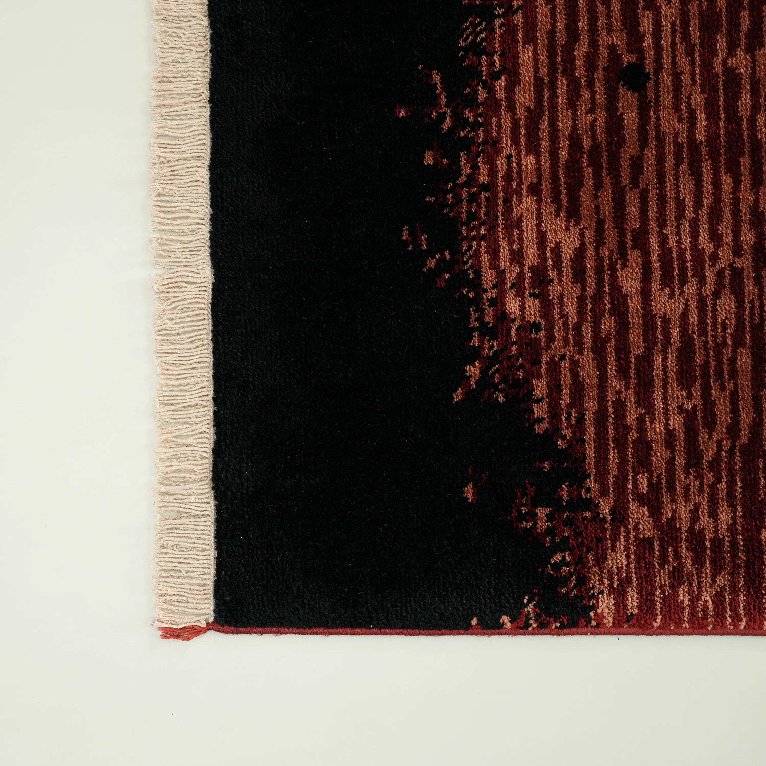 Abstract Patterned Tencel Red Loom Woven Prayer Rug Rug