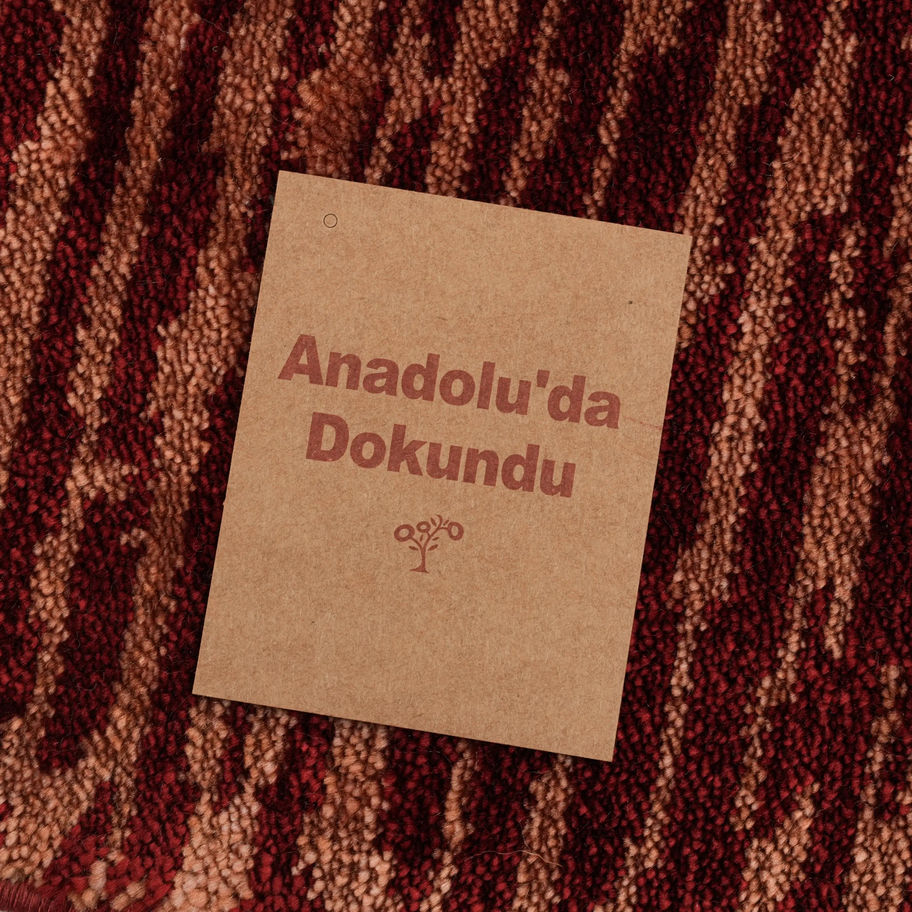 Abstract Patterned Tencel Red Loom Woven Prayer Rug Rug