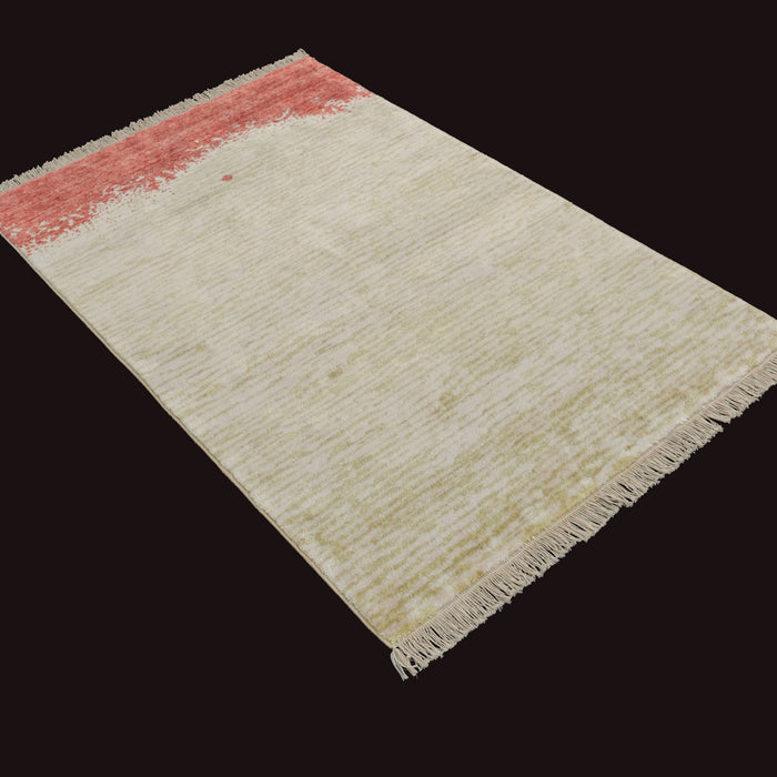 Soyut Desenli Tencel Yeşil Tezgah Dokuma Baş Başa Seccade, 80x130 cm — Halıcızade