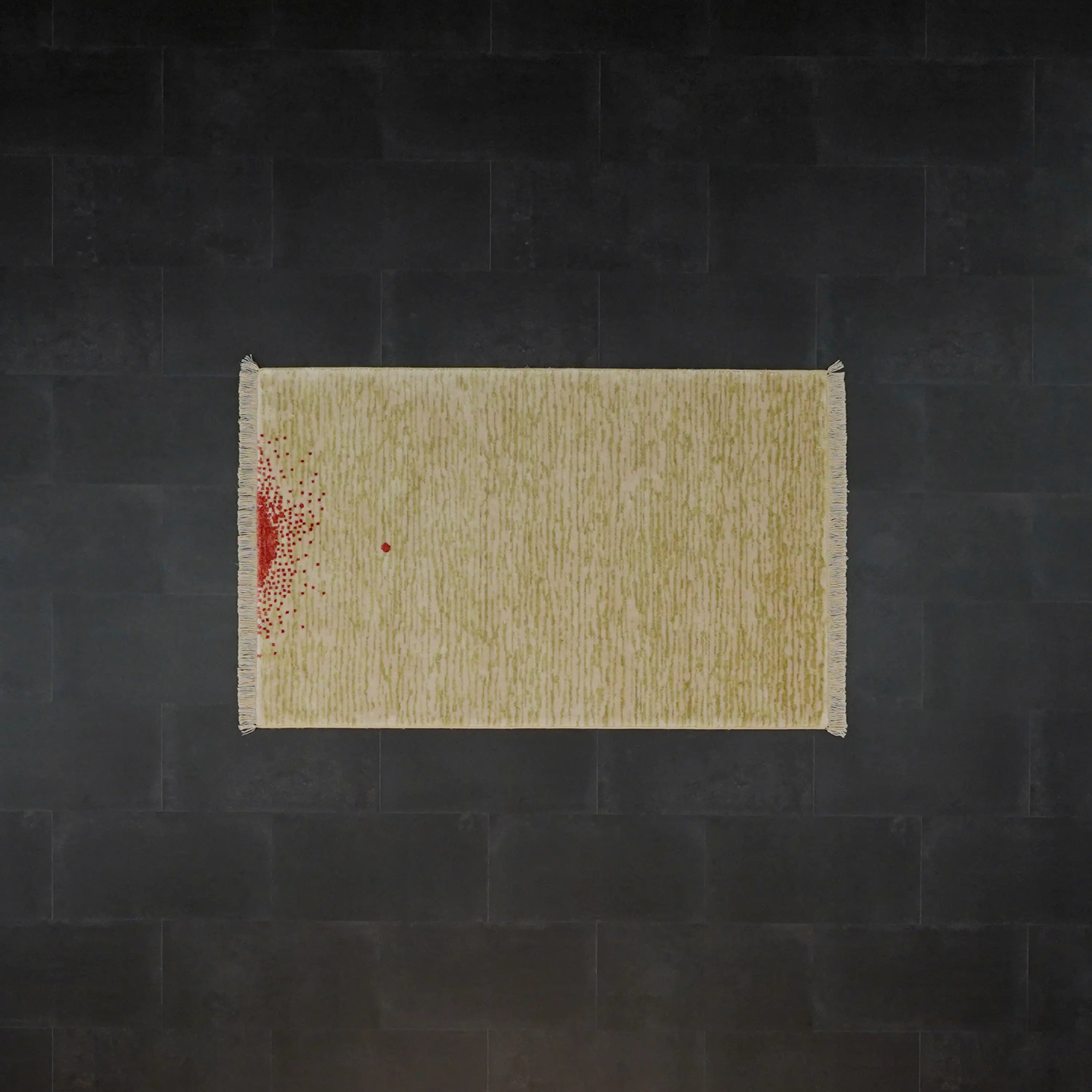 Abstract Patterned Green Tencel Loom Woven Prayer Rug Rug