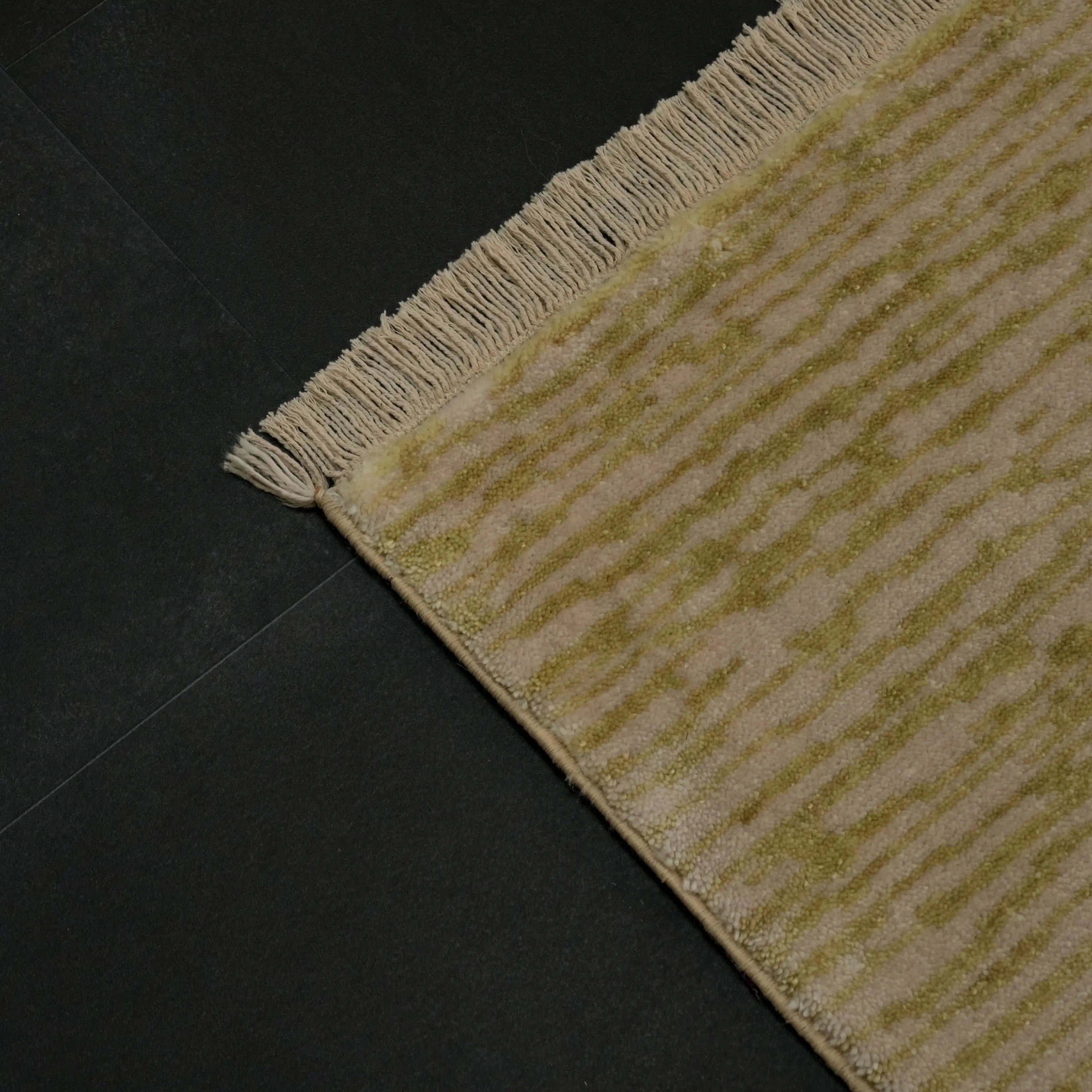 Abstract Patterned Green Tencel Loom Woven Prayer Rug Rug