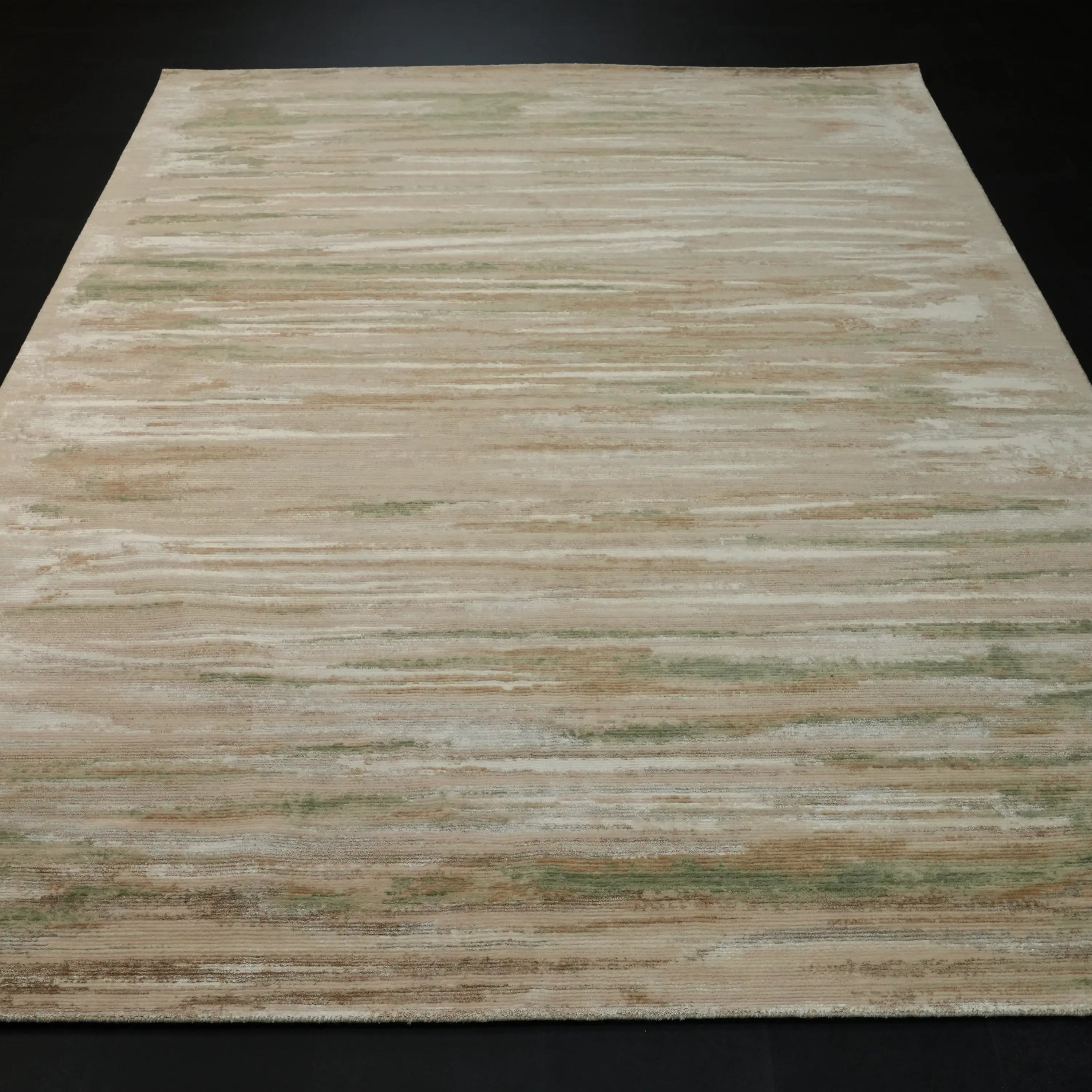 Soyut Desenli Yün Krem Tezgah Dokuma Halı