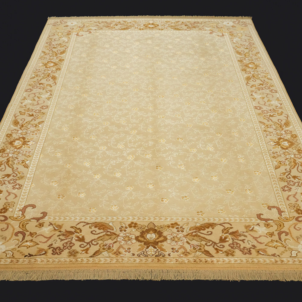 Sultan Series Handwoven Beige Floral Patterned Rug