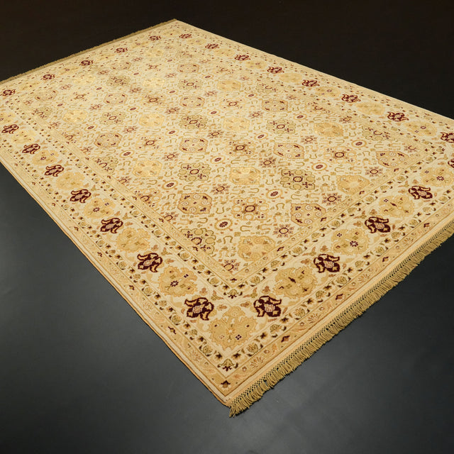 Sultan Series Hand-Woven Frame Patterned Beige Rug, 204×318 cm Translation missing: en.hz.card.alt_brand