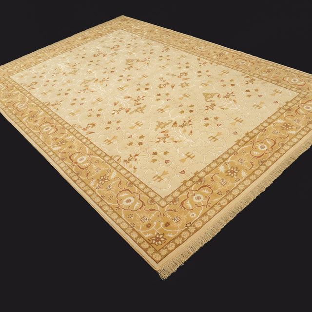 Sultan Serisi El Dokuma Krem Çiçek Desenli Yün İpek Halı, 207×299 cm Translation missing: tr.hz.card.alt_brand