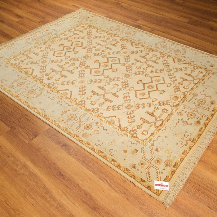 Sultan serisi el dokuma yün halı, krem, 164x211 cm — Halıcızade