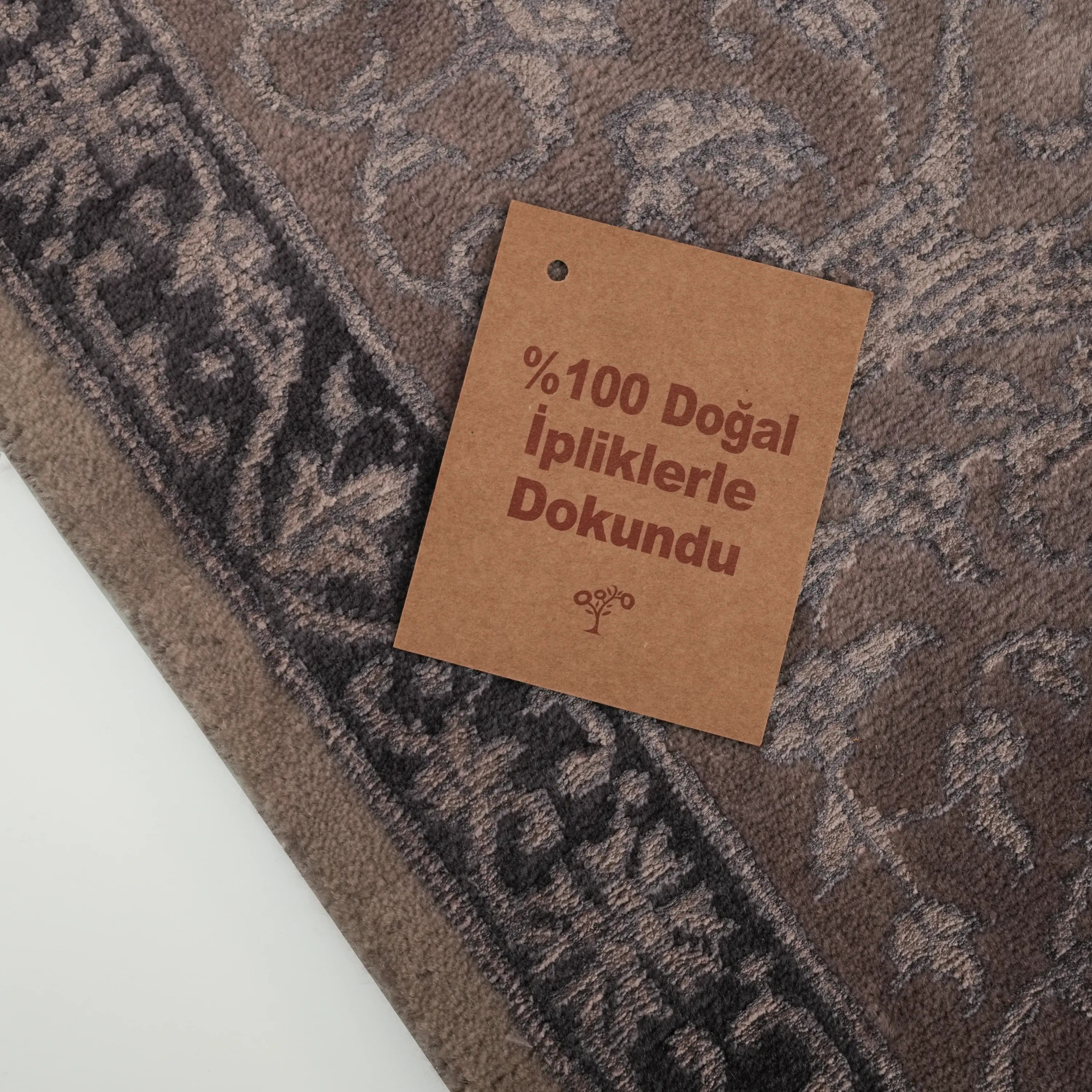Sultanahmet Series Handwoven Flower Patterned Purple Wool Rug