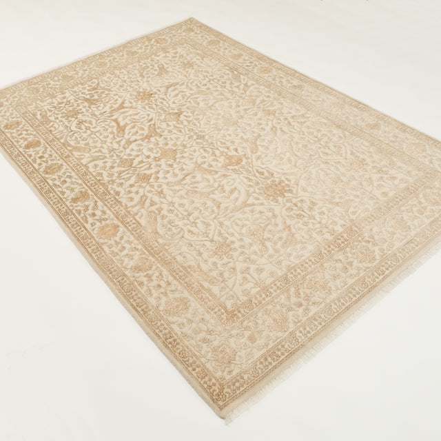 Sultanahmet Serisi El Dokuma Krem Çiçek Desenli Halı, 170x240 cm — Halıcızade