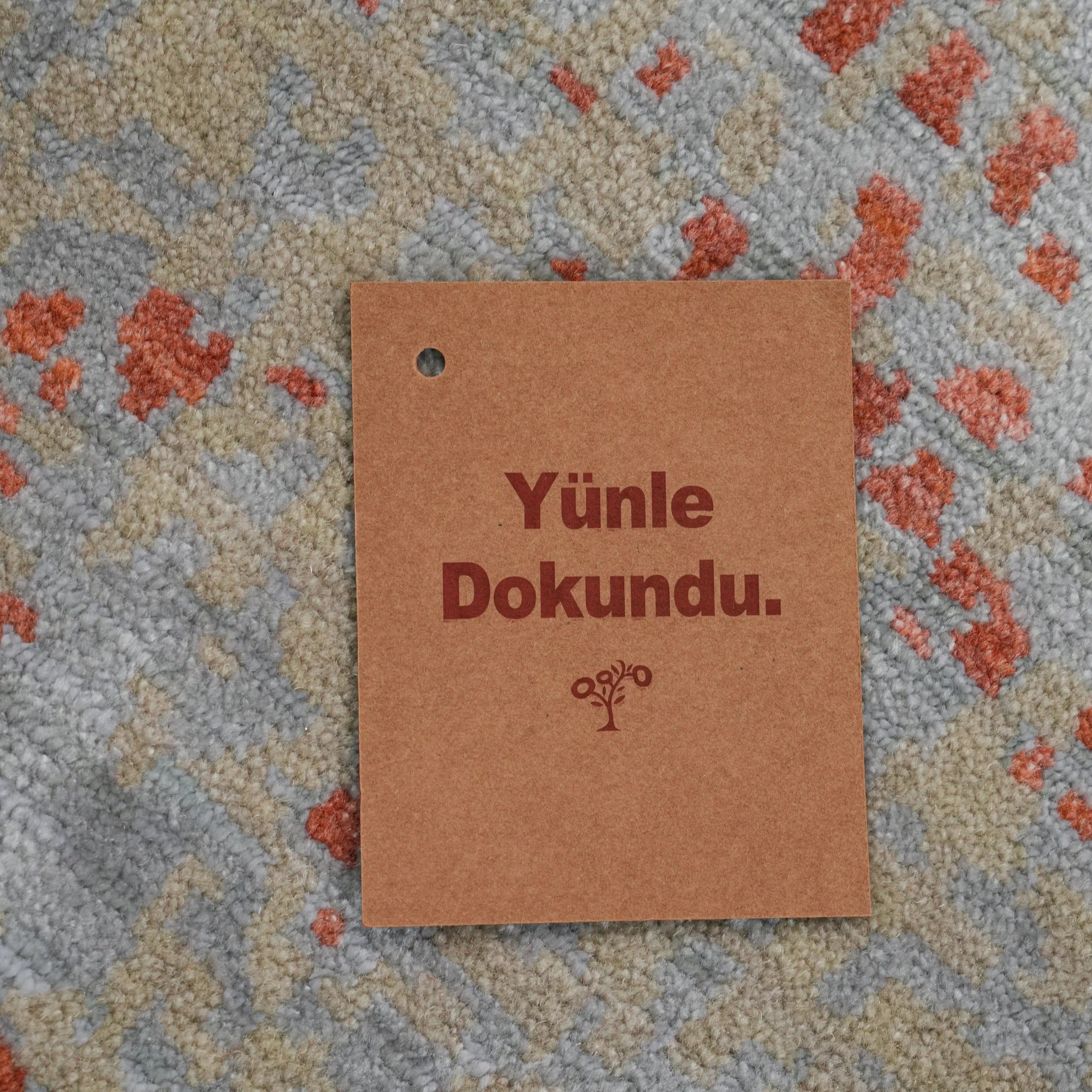 Tempus Serisi Asimetrik Çiçek Kesim Terra Renkli Tezgah Dokuma Halı