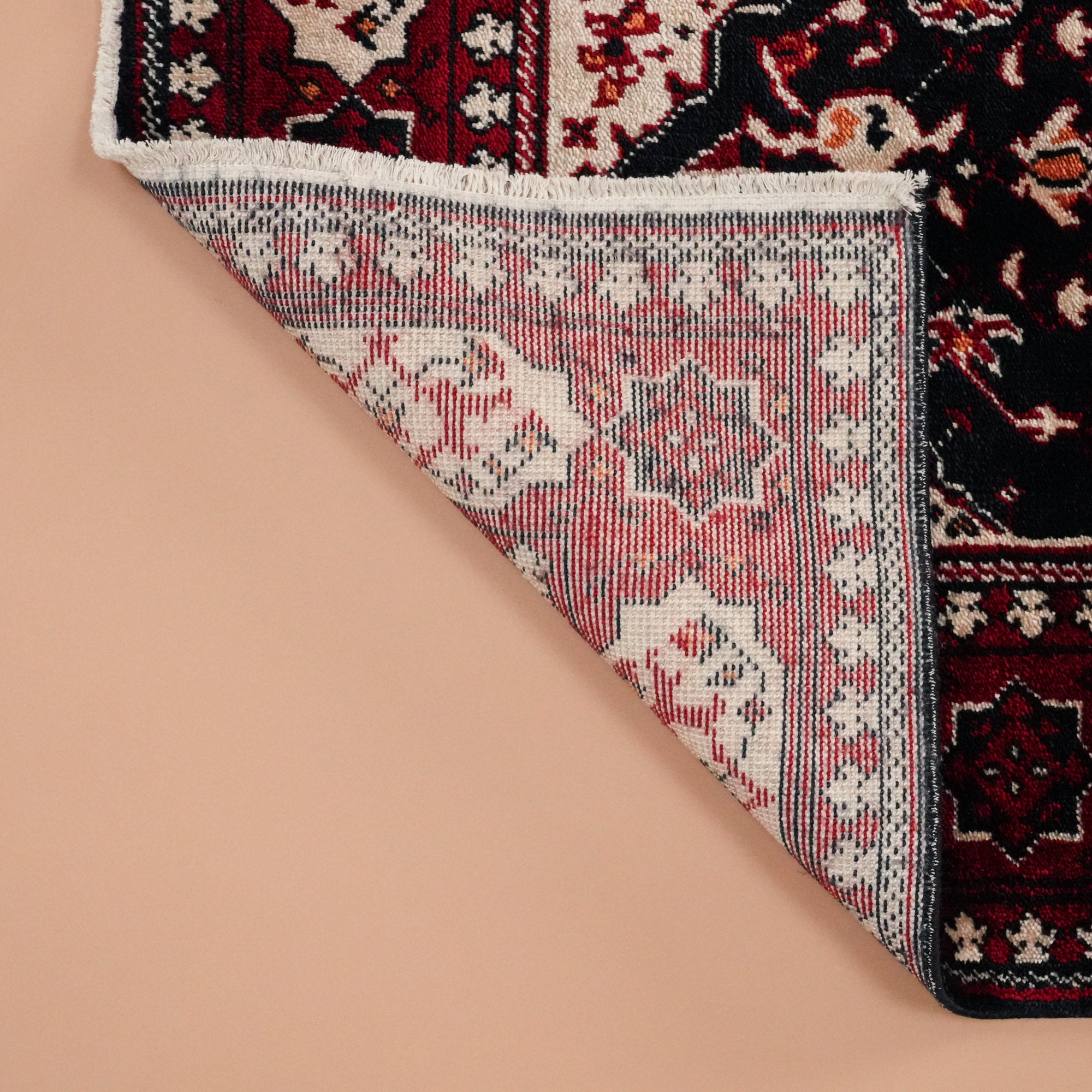 Tezgah Dokuma Tencel Burgundy Seccade Rug