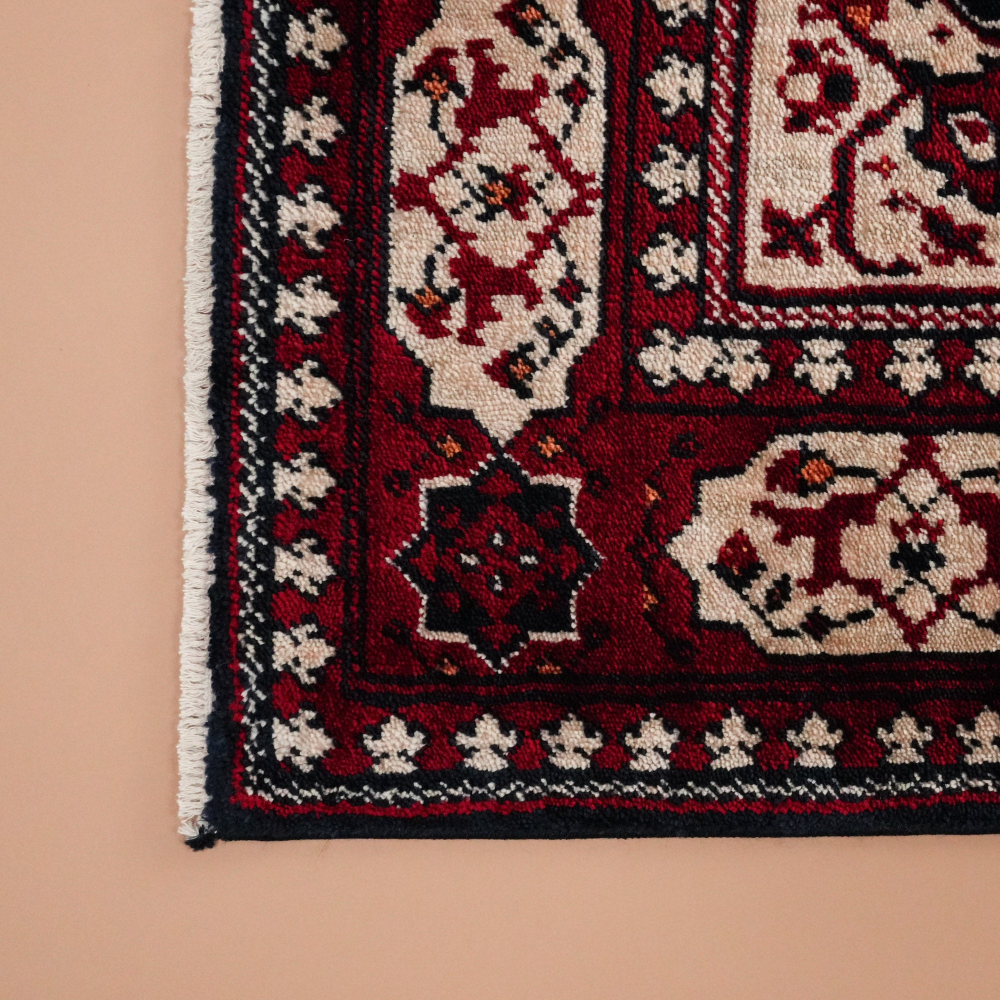 Tezgah Dokuma Tencel Burgundy Seccade Rug