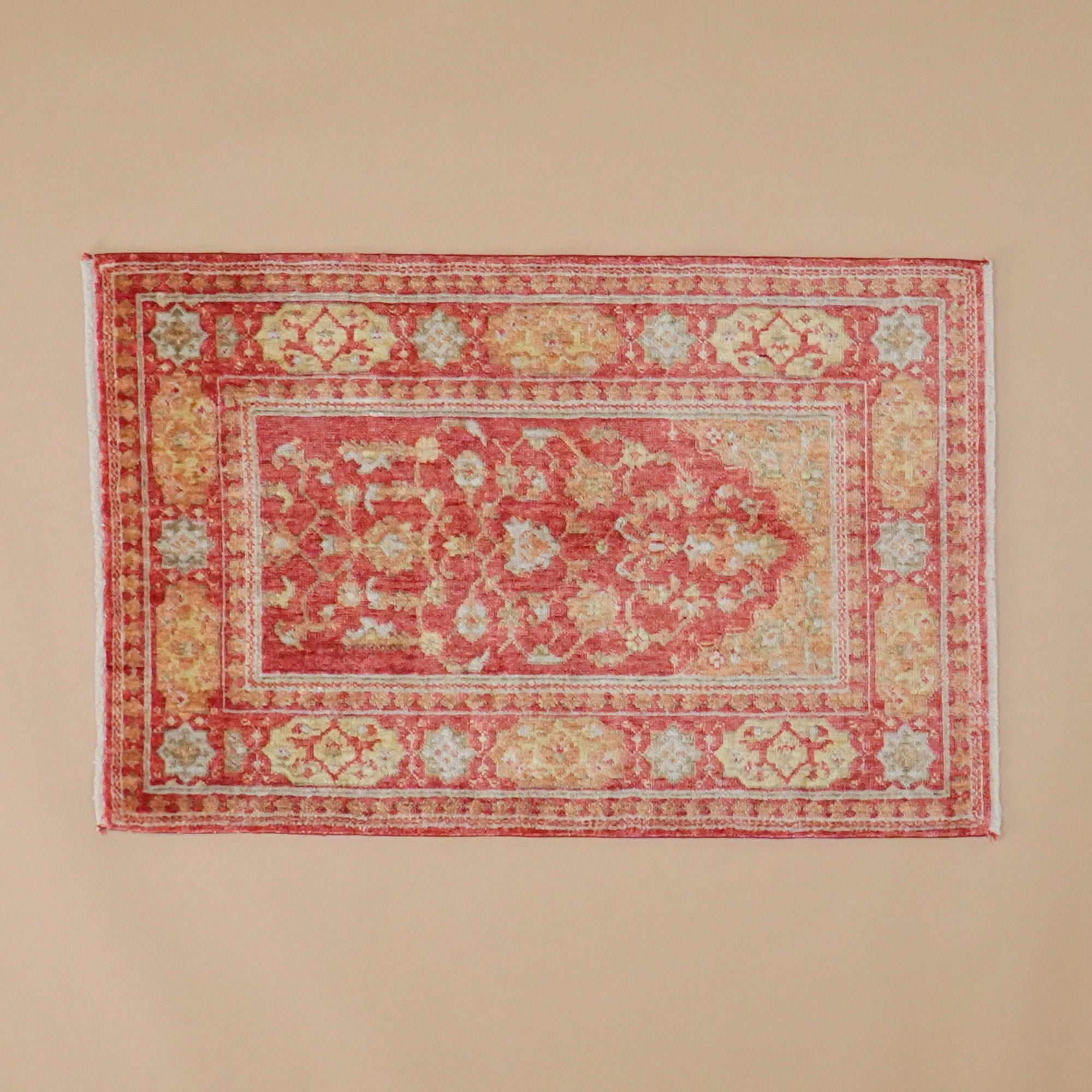 Tezgah Woven Tencel Red Seccade Rug