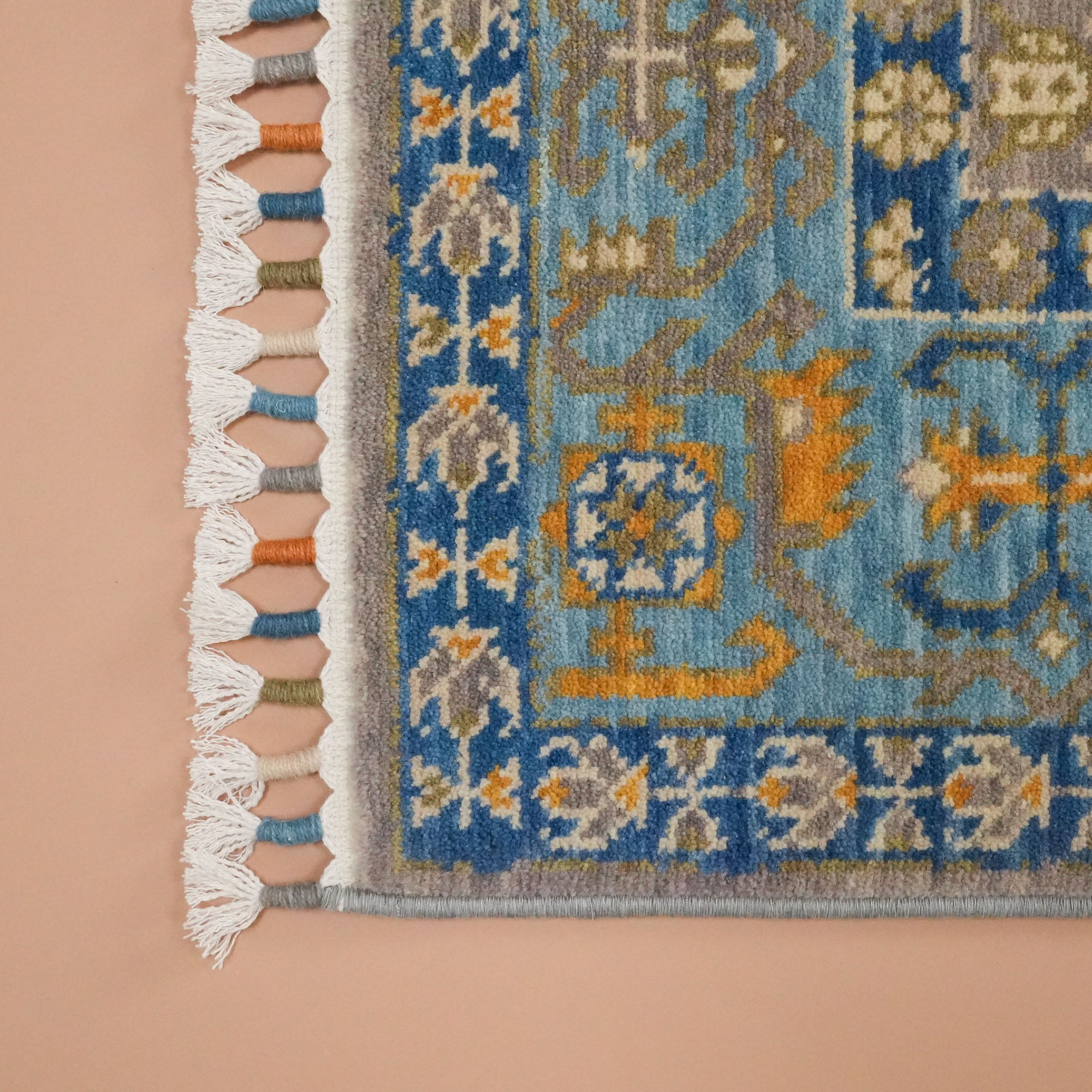 Tezgah Woven Wool Gray Seccade Rug