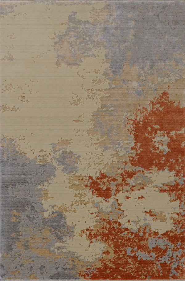 Zima Serisi Soyut Desenli Terra Tezgah Dokuma Doğal Halı