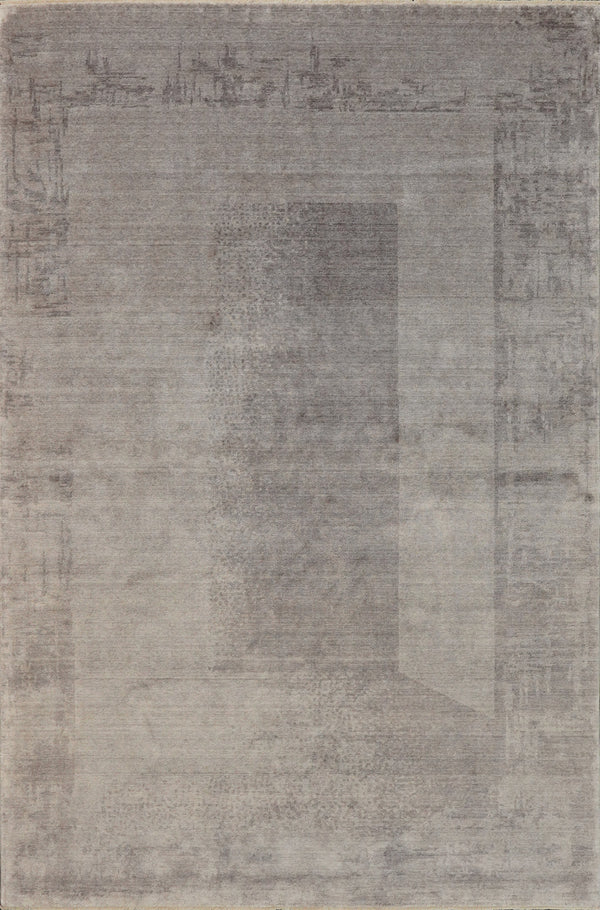 Zima Serisi Soyut Desenli Gri Tezgah Dokuma Halı