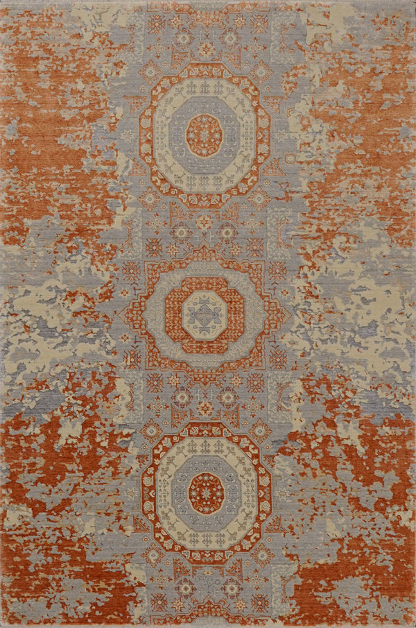 Günyolu Serisi Memlük Desenli Terra Tezgah Dokuma Doğal Halı