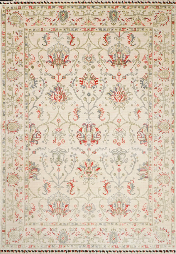 Zade Serisi Uşak Desenli Krem Tezgah Dokuma Halı