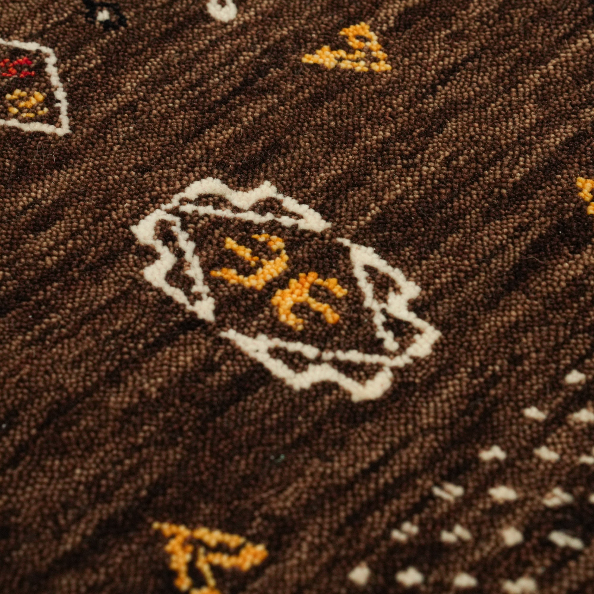 Urkum Series Authentic Patterned Brown Counter Woven Rug