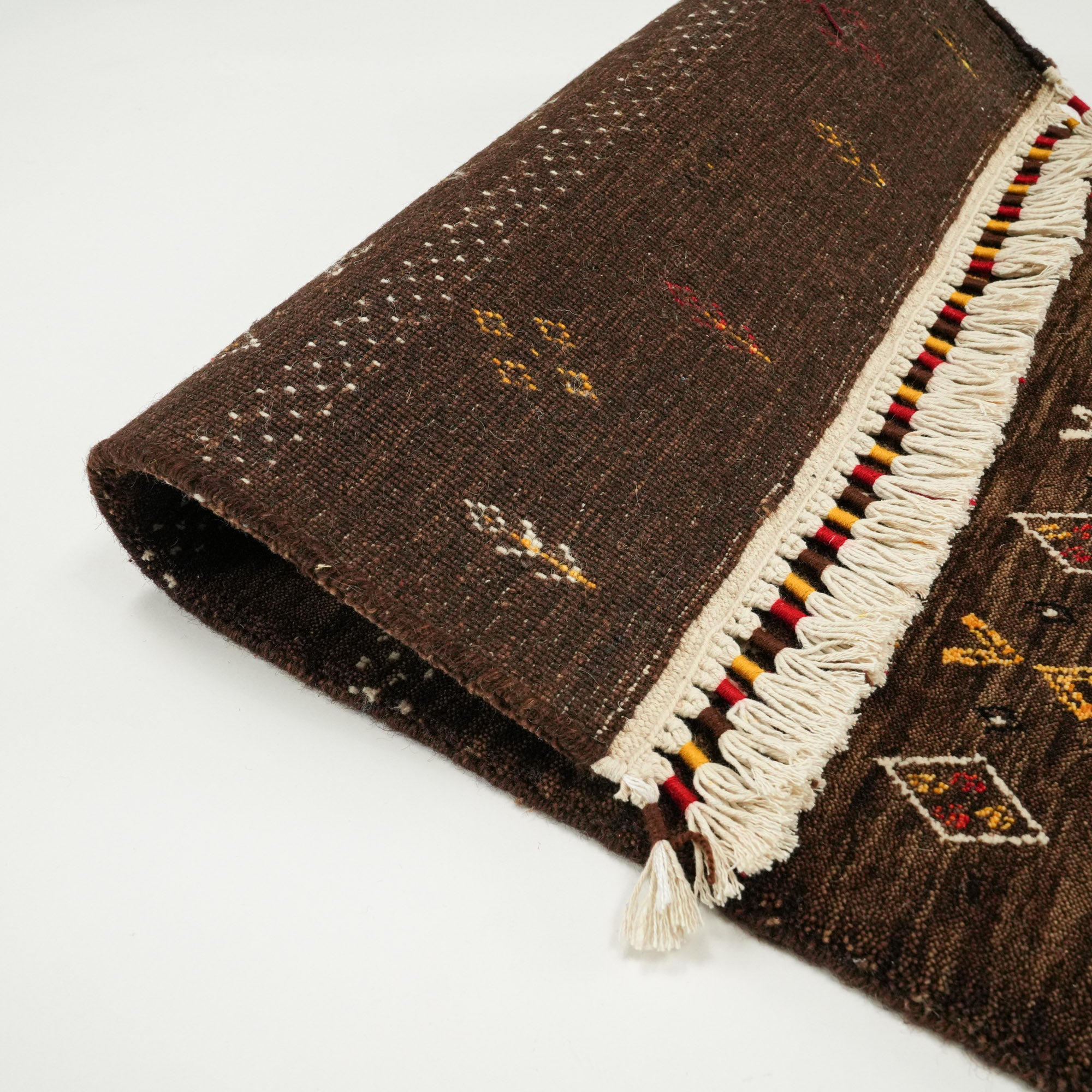 Urkum Series Authentic Patterned Brown Counter Woven Rug