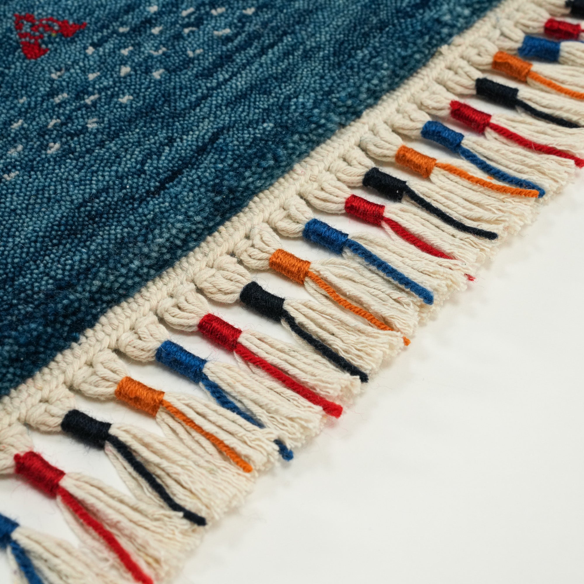 Urkum Series Authentic Patterned Navy Counter Woven Rug