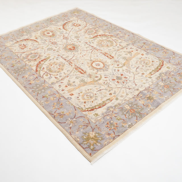 Tempus Serisi Uşak Desenli Bej Vizon Yün Tezgah Dokuma Halı, 130x190 – 300x400 cm — Halıcızade