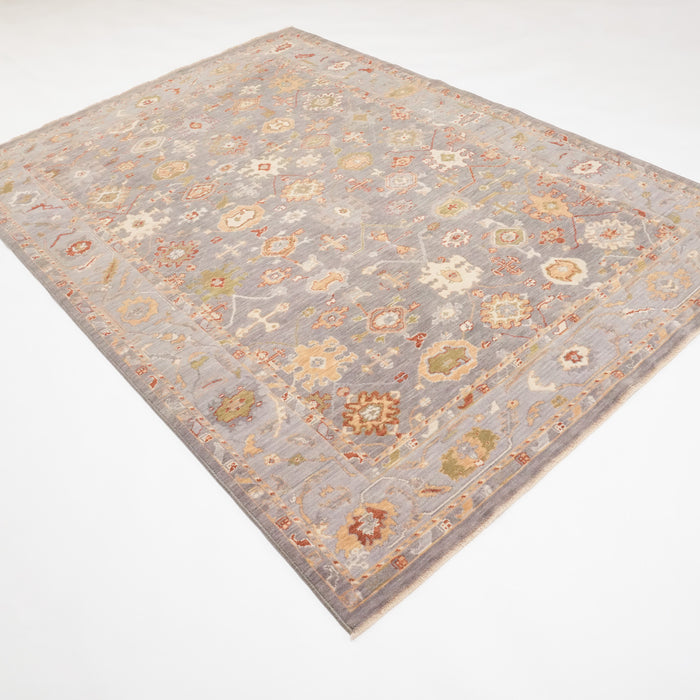 Tempus Serisi Uşak Desenli Gri Vizon Yün Tezgah Dokuma Halı, 80x150 – 300x400 cm — Halıcızade