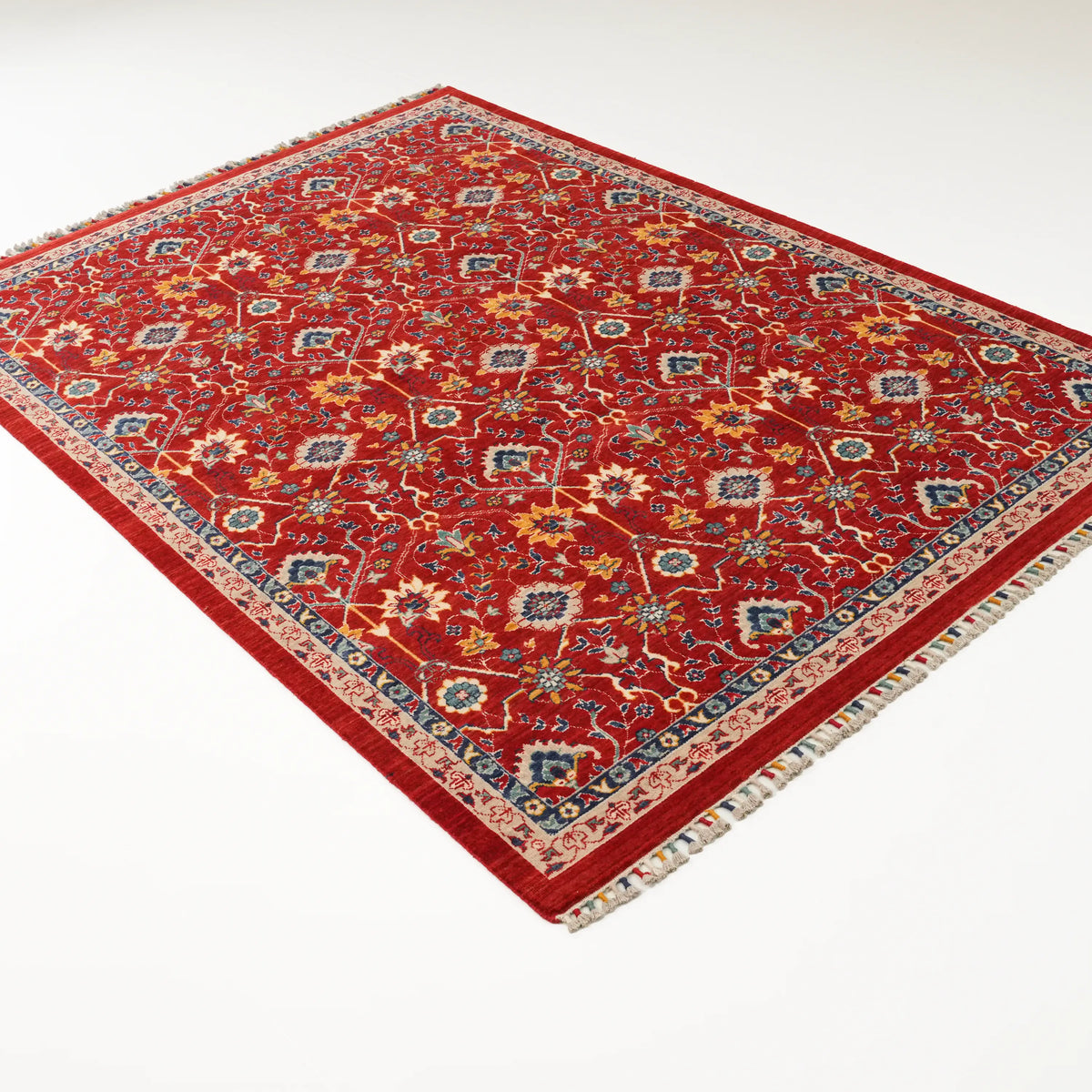 Uşak Desenli Kırmızı Yün Tezgah Dokuma Halı, 170x240 – 200x300 cm — Halıcızade