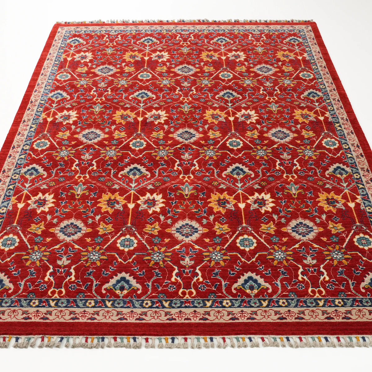 Uşak Desenli Kırmızı Yün Tezgah Dokuma Halı — 170x240, 200x300 cm