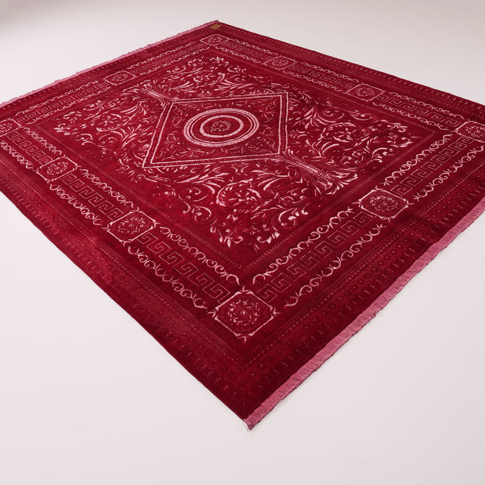 Versace Serisi El Dokuma Versace Desenli Kırmızı İpekli Halı, 250x300 cm — Halıcızade