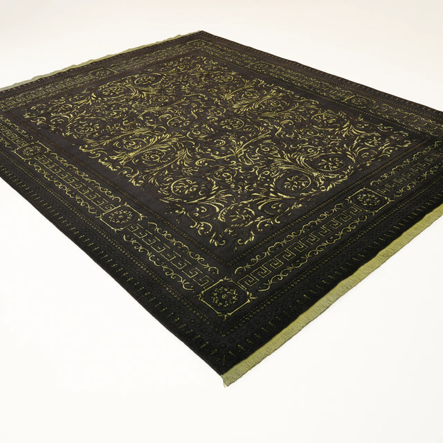 Versace Serisi İpekli El Dokuma Versace Desenli Siyah Halı, 250x300 cm — Halıcızade