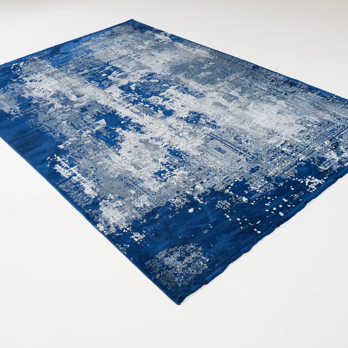 Vintage Desenli Mavi Viskon Halı, 200x290 cm — Halıcızade