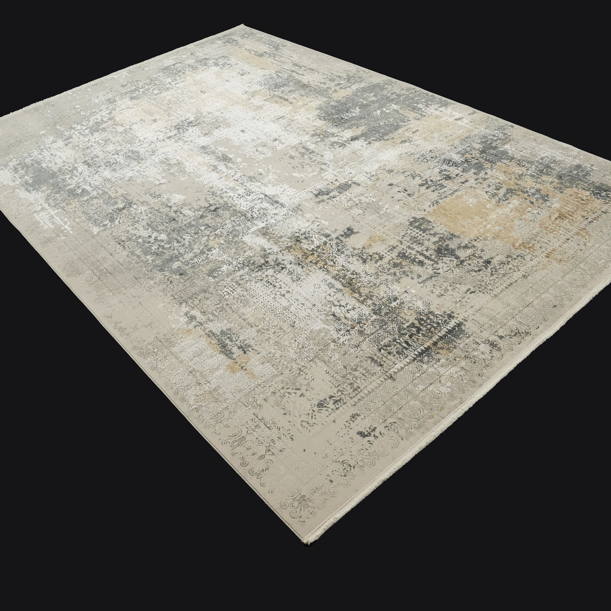 Vintage Desenli Viskon Gri Halı, 80x150 – 300x400 cm — Halıcızade