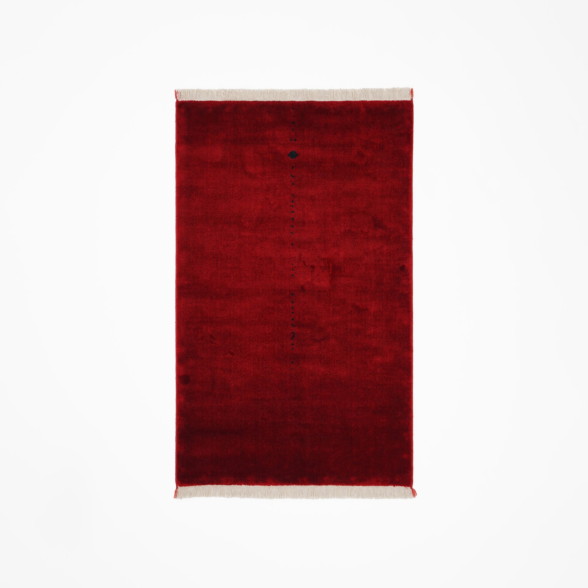 Plain Patterned Tencel Red Loom Woven Prayer Rug Rug