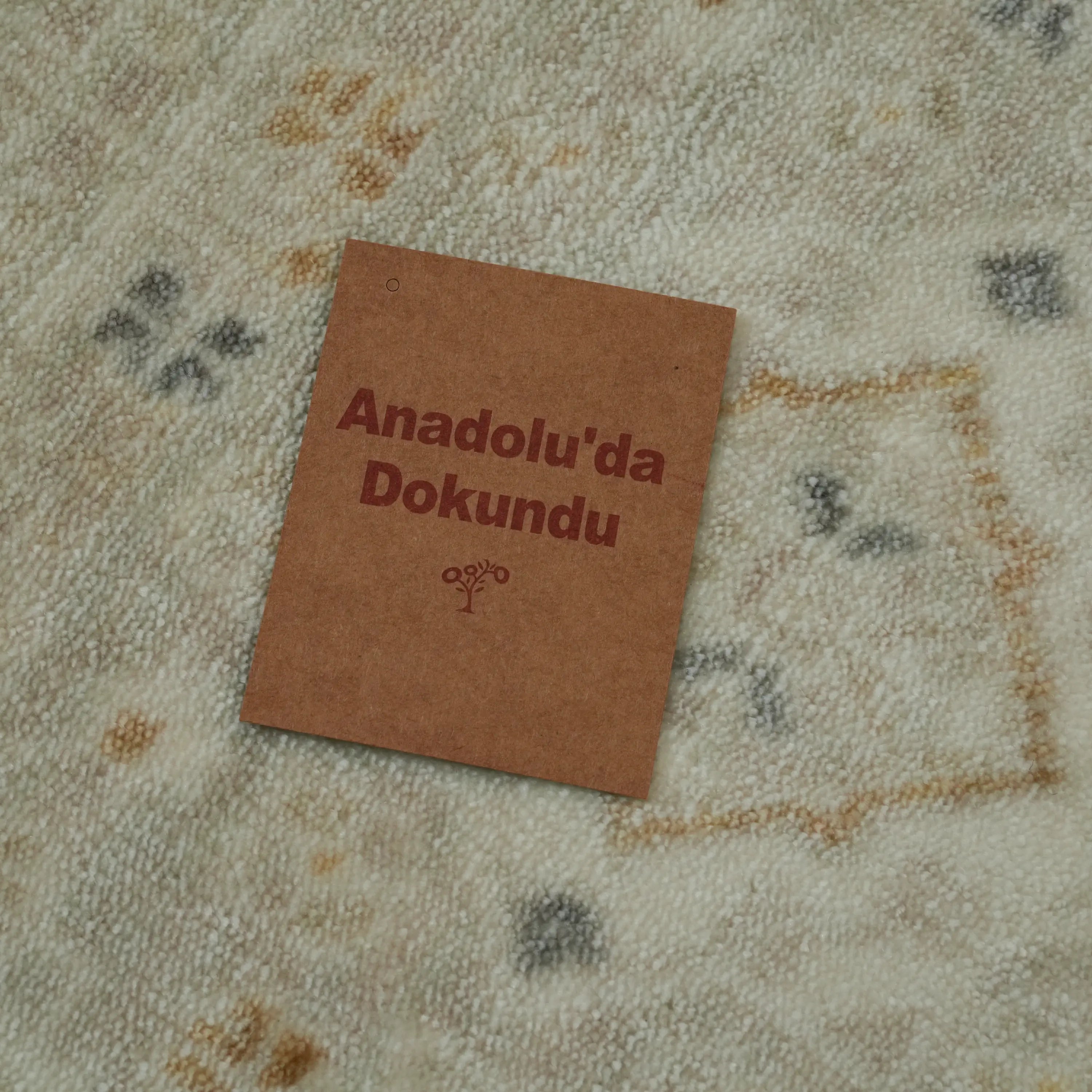 Zade Series Afghan Pattern Cream Tencel Loom-Woven Rug