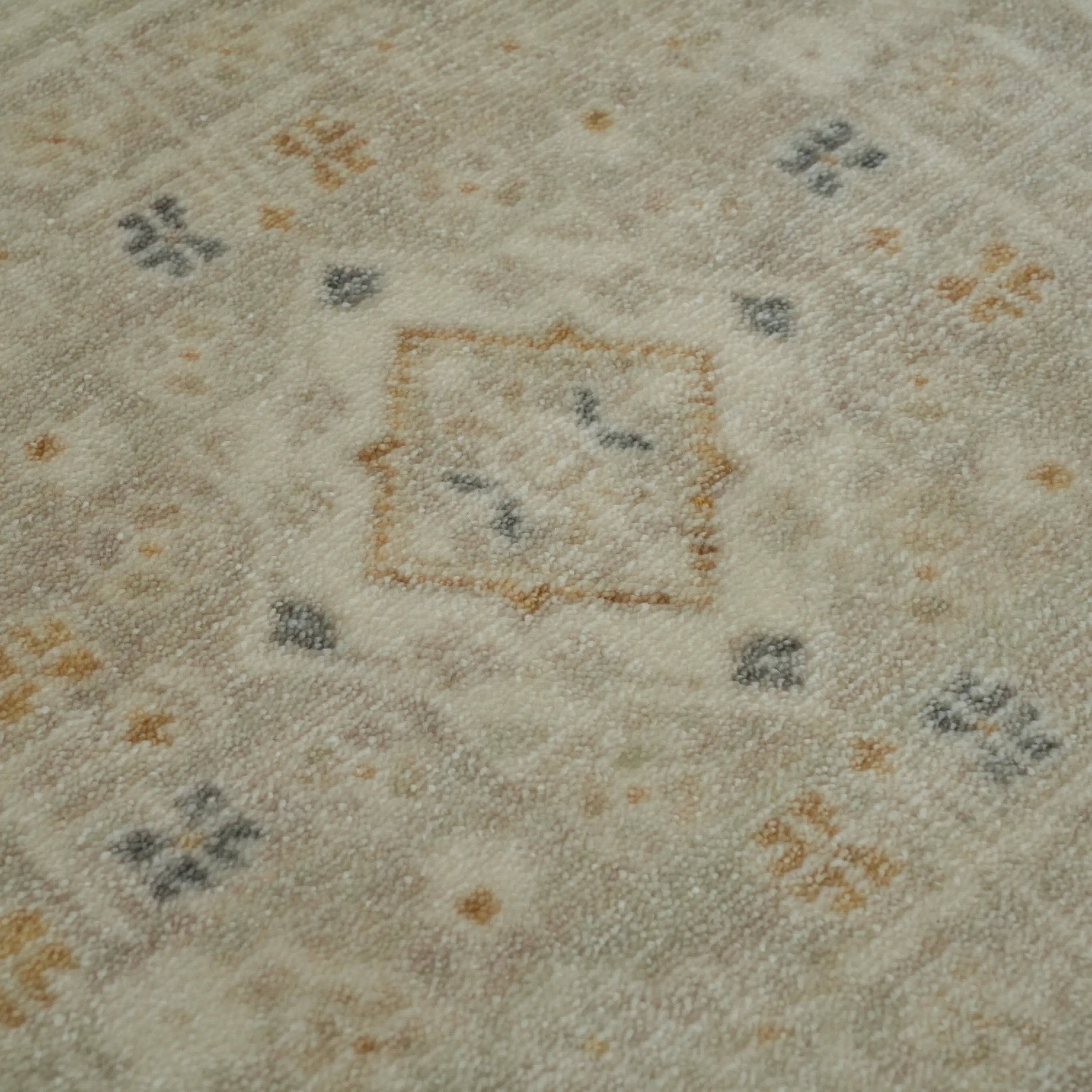 Zade Series Afghan Pattern Cream Tencel Loom-Woven Rug