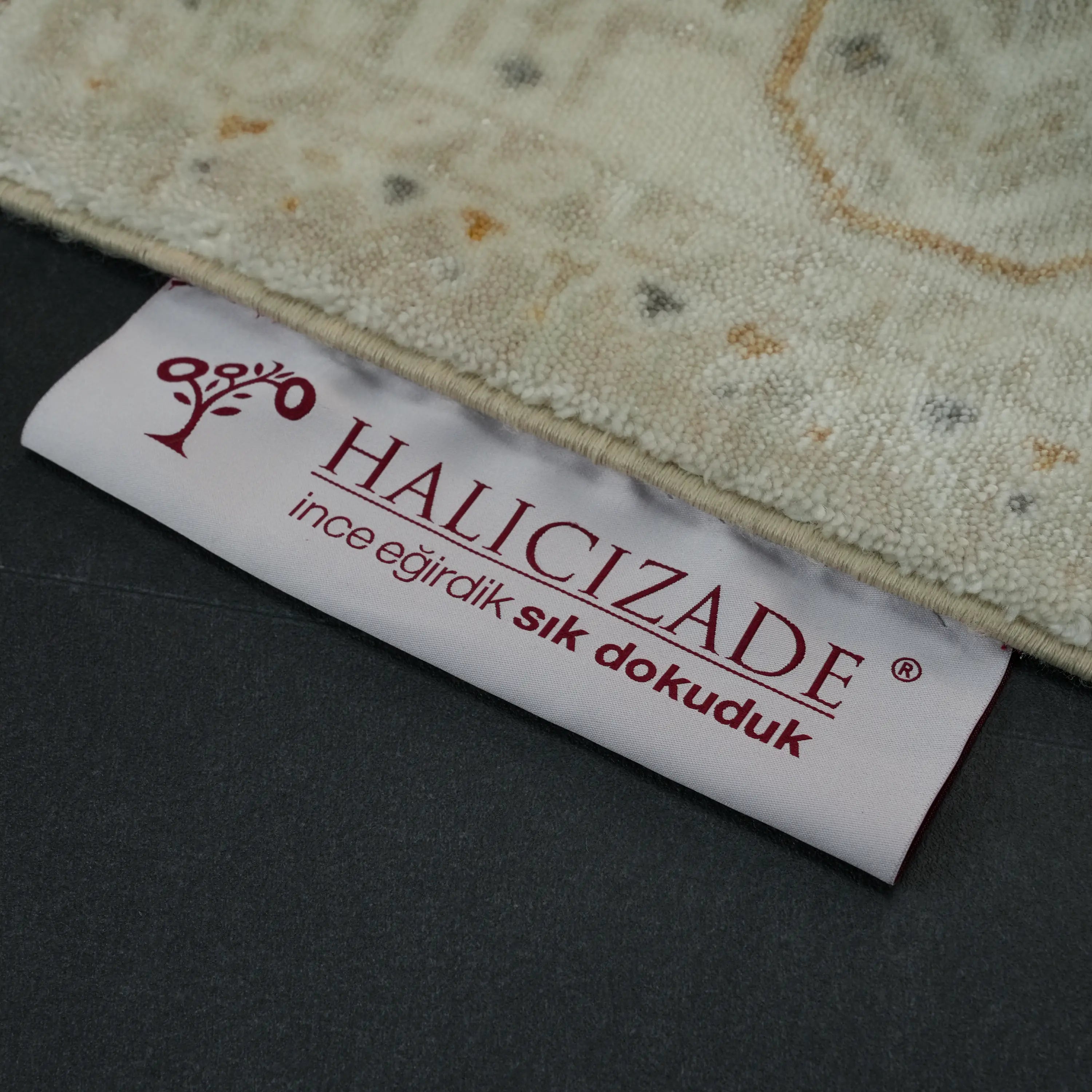 Zade Series Afghan Pattern Cream Tencel Loom-Woven Rug