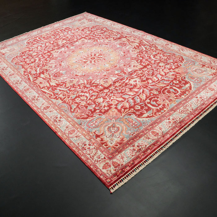 Zade Serisi Çiçek Desenli Kırmızı Tezgah Dokuma Halı, 200x300 cm — Halıcızade