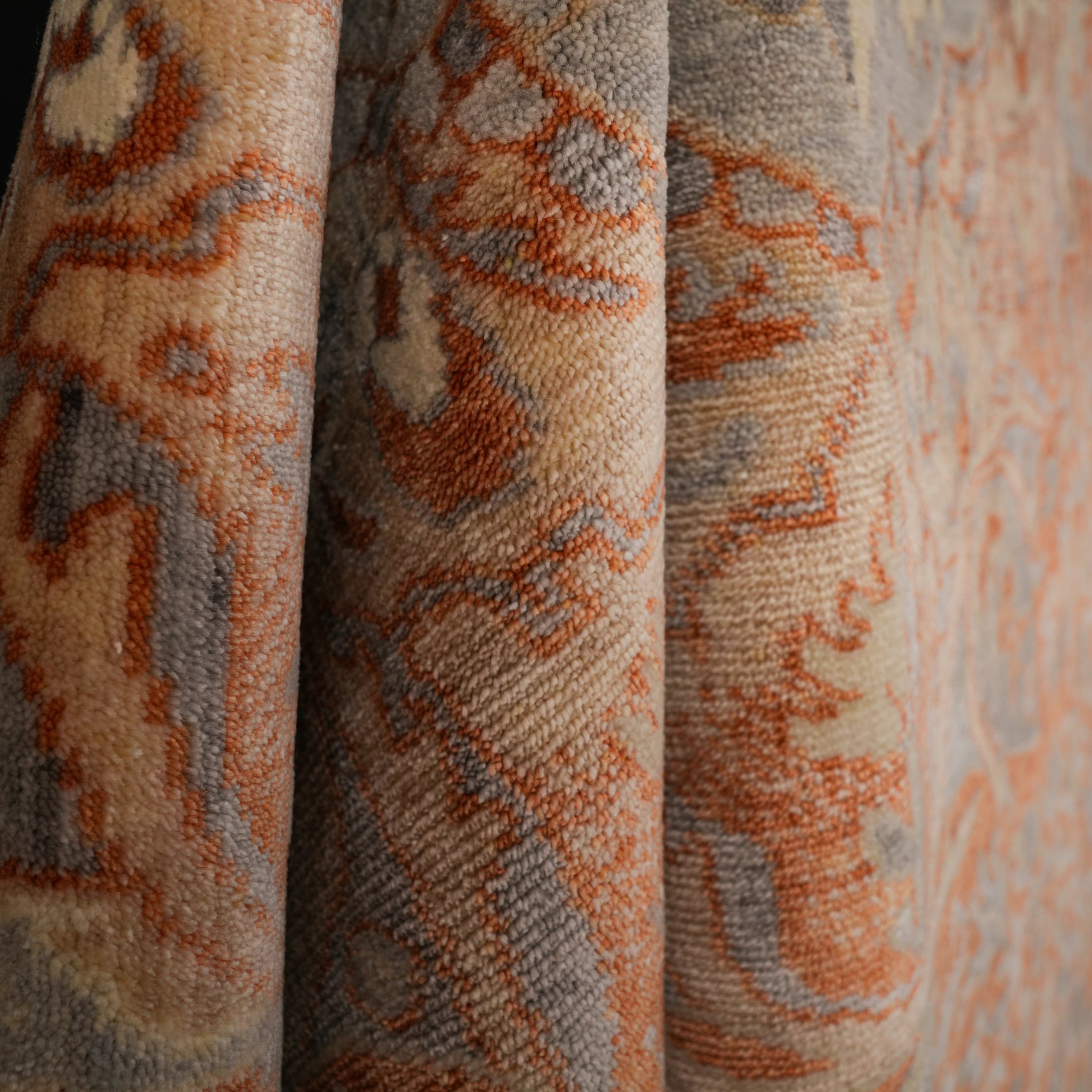 Zade Series Floral Patterned Terra Loom-Woven Natural Rug