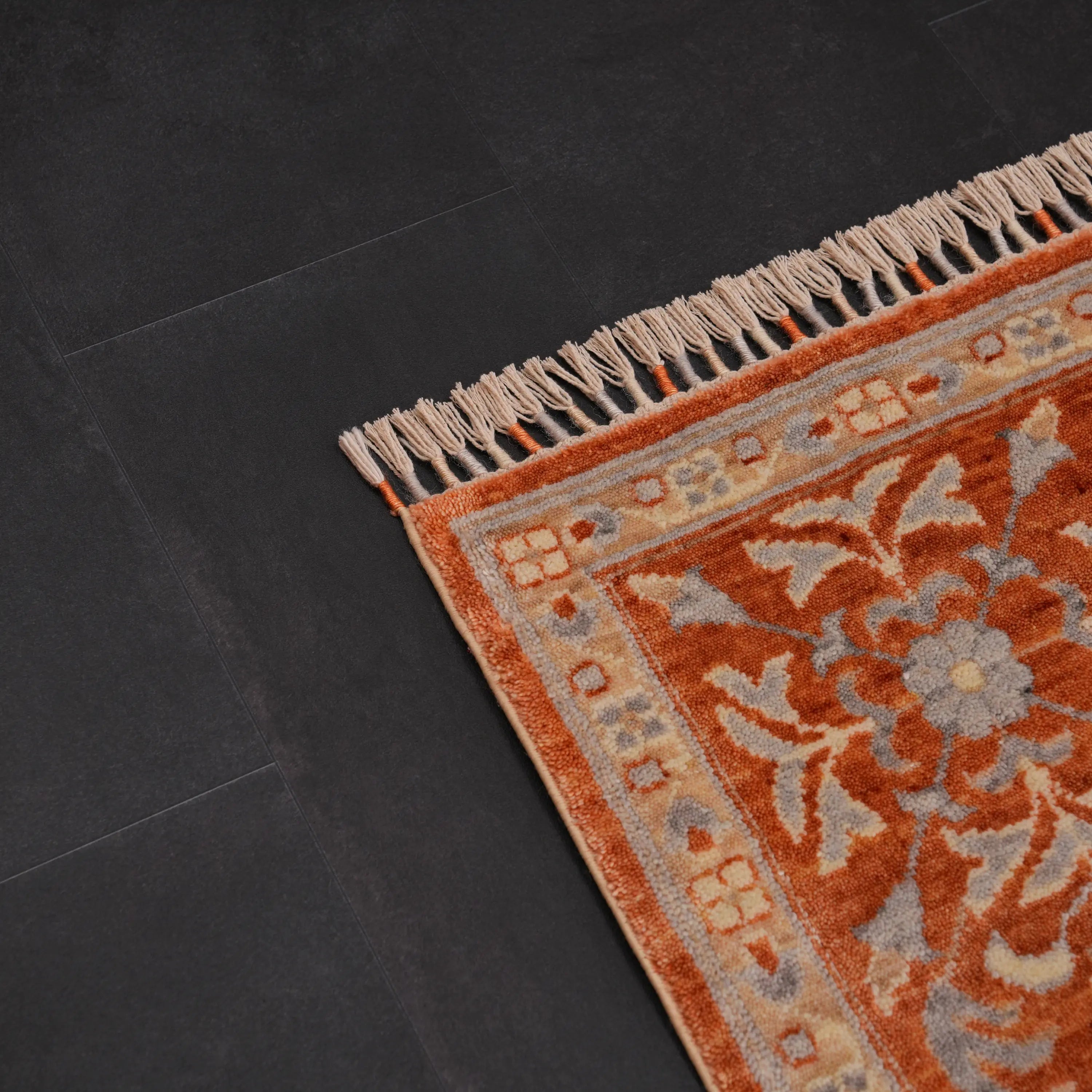 Zade Series Mamluk Patterned Terra Loom-Woven Natural Rug