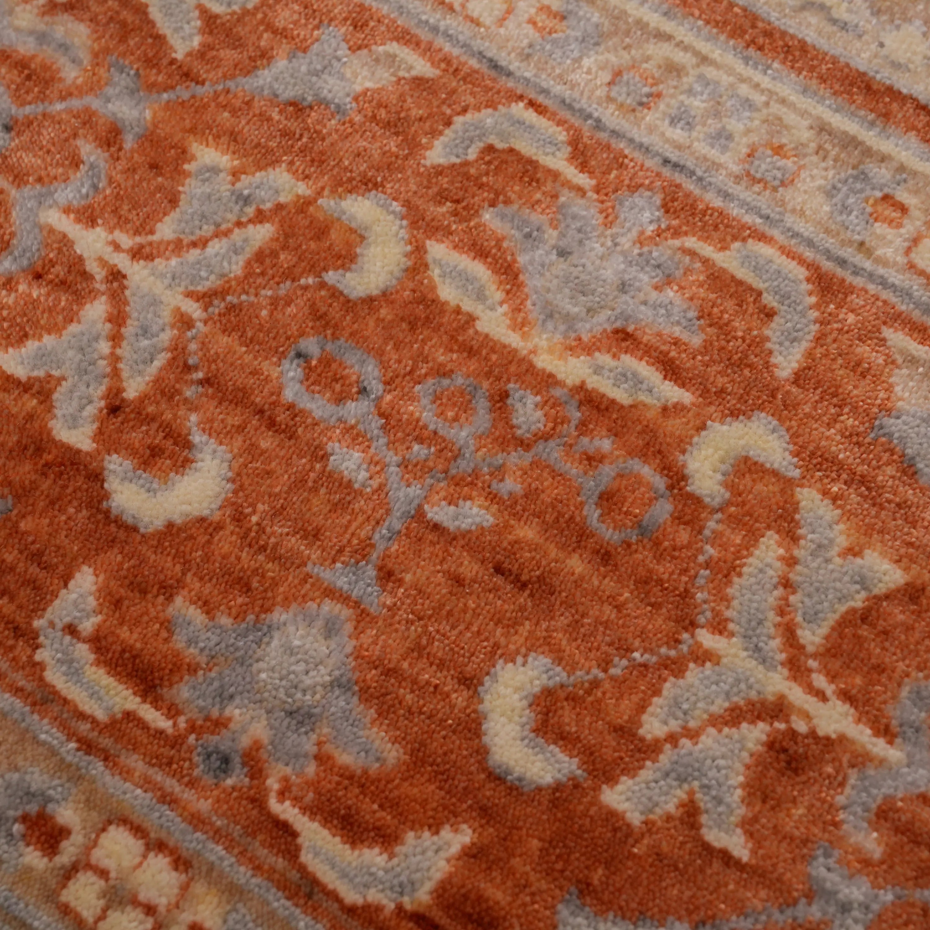 Zade Series Mamluk Patterned Terra Loom-Woven Natural Rug