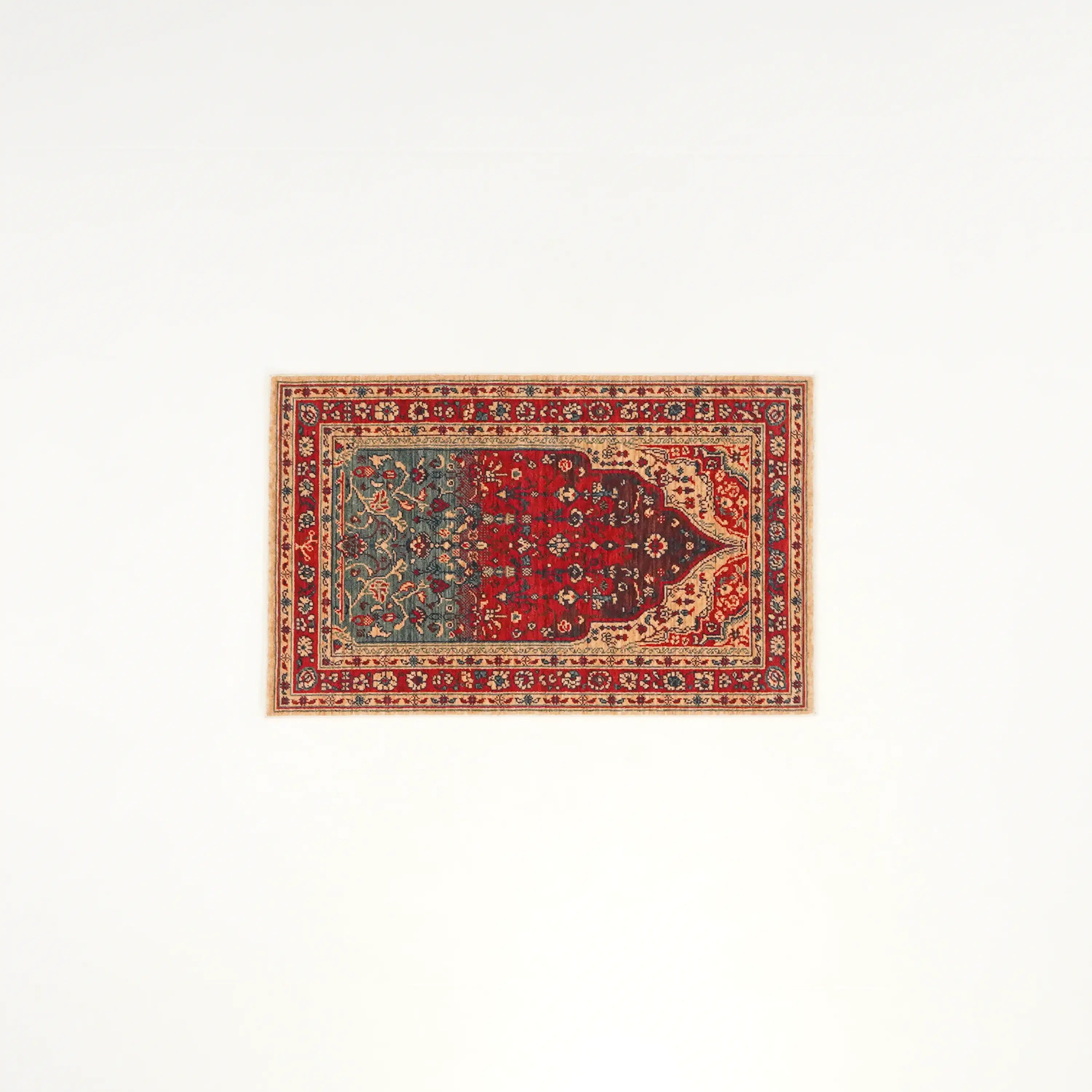 Zade Serisi Rengarenk Yün Tezgah Dokuma Halı Seccade