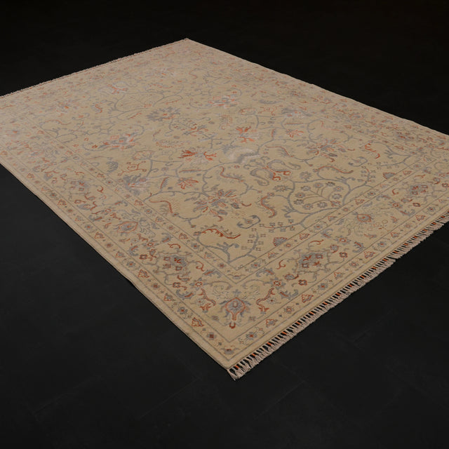 Zade Serisi Uşak Desenli Krem Tezgah Dokuma Doğal Halı, 200x290 cm — Halıcızade