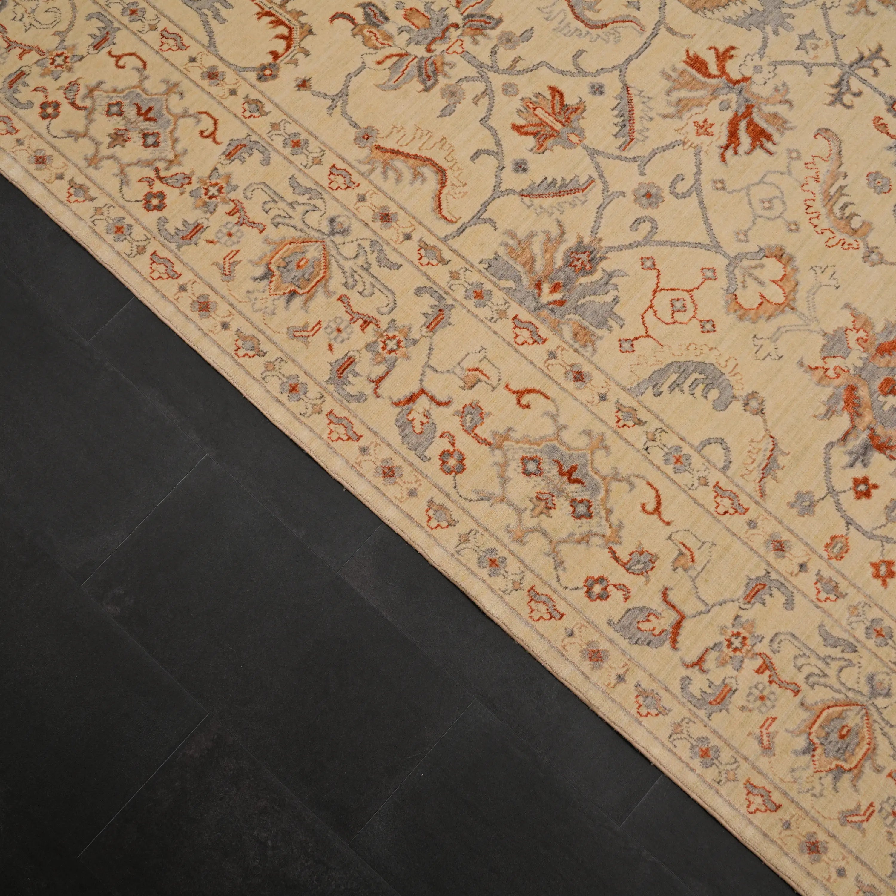 Zade Series Uşak Patterned Cream Loom-Woven Natural Rug