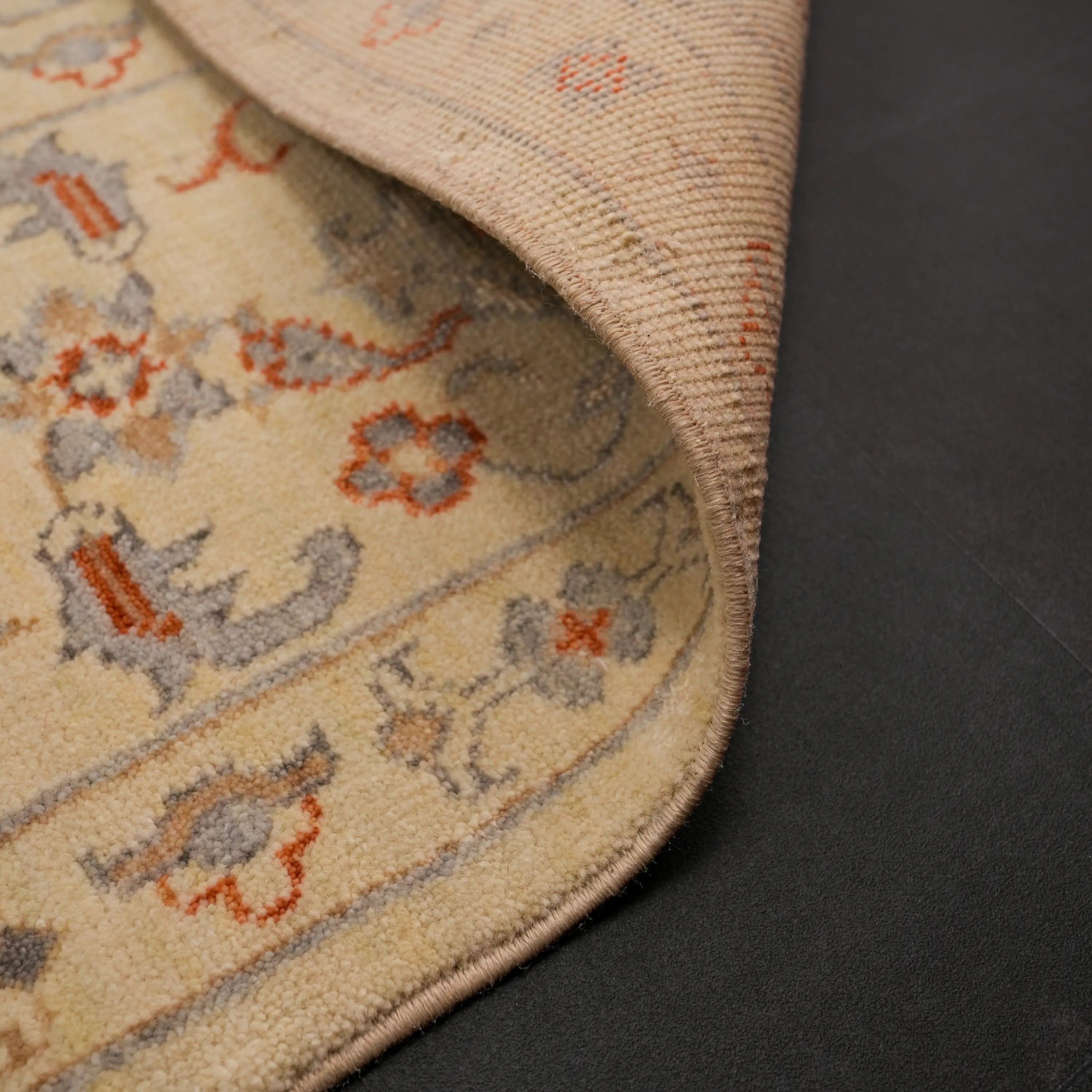 Zade Series Uşak Patterned Cream Loom-Woven Natural Rug