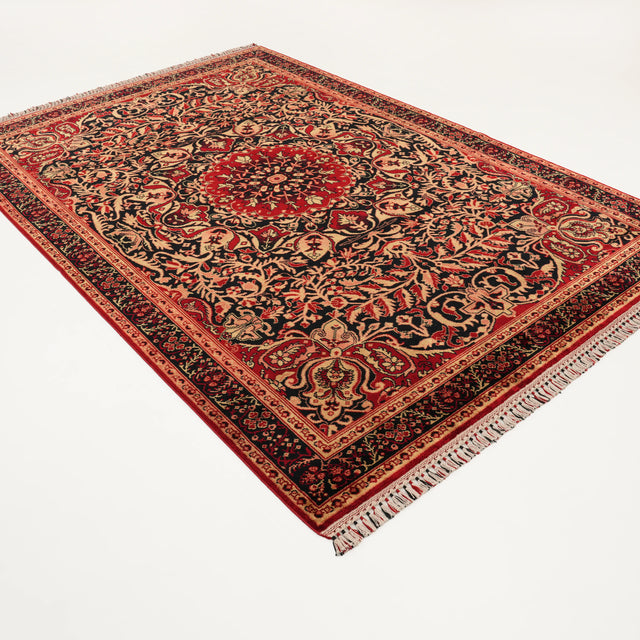 Zade Serisi Uşak Desenli Lacivert Doğal Tezgah Dokuma Halı, 200x300 cm — Halıcızade
