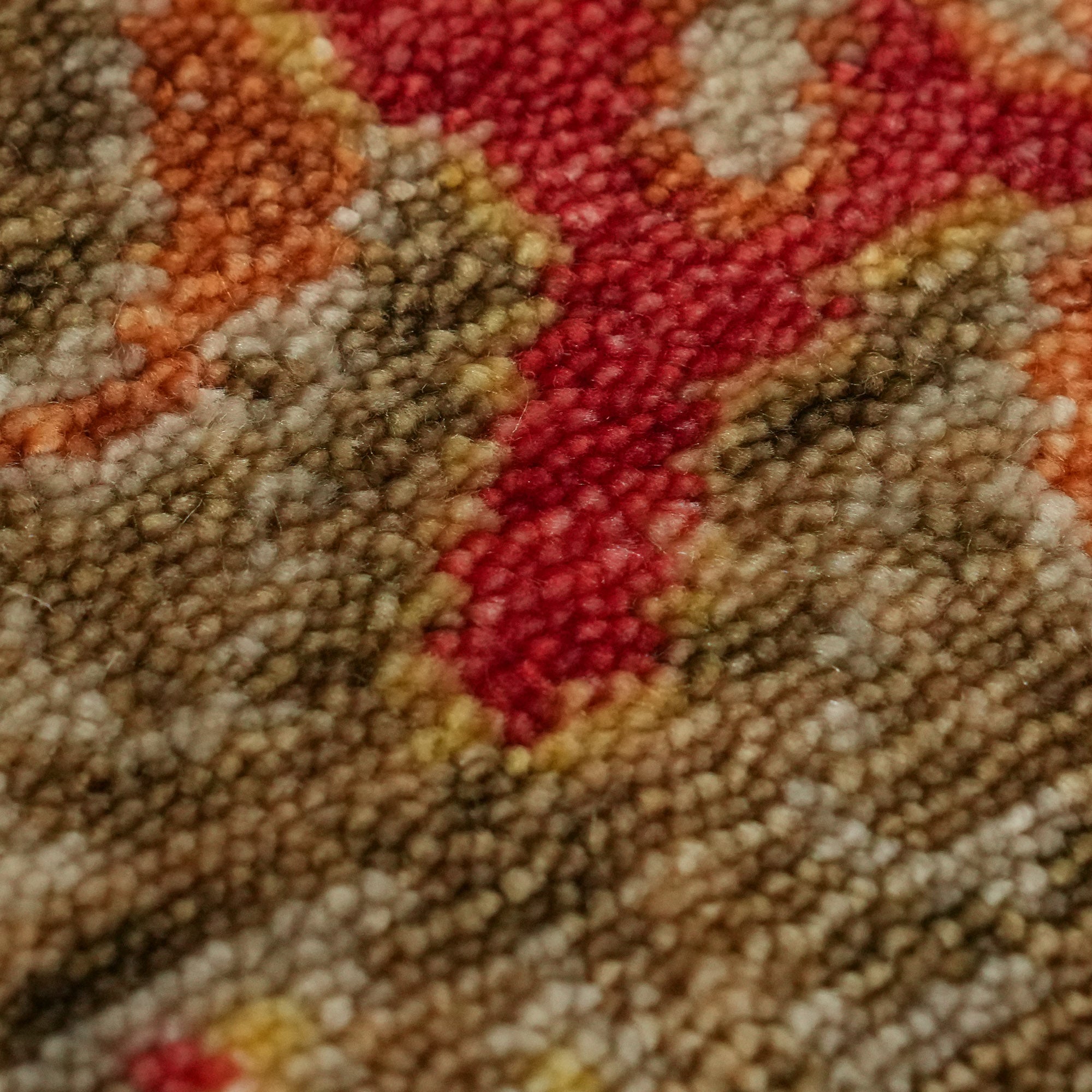 Zade Series Uşak Patterned Green Loom Woven Natural Carpet